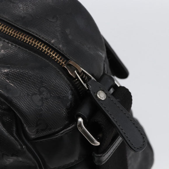 GUCCI GG Implementation Shoulder Bag PVC Black Silver 211107 Auth bs33520