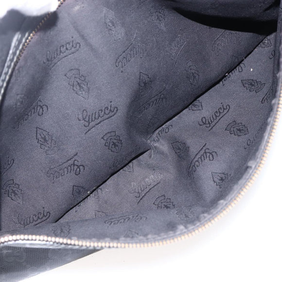 GUCCI GG Implementation Shoulder Bag PVC Black Silver 211107 Auth bs33520