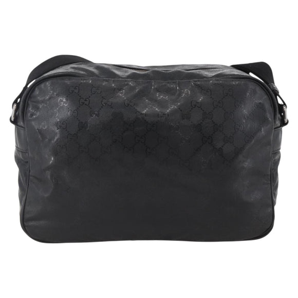 GUCCI GG Implementation Shoulder Bag PVC Black Silver 211107 Auth bs33520