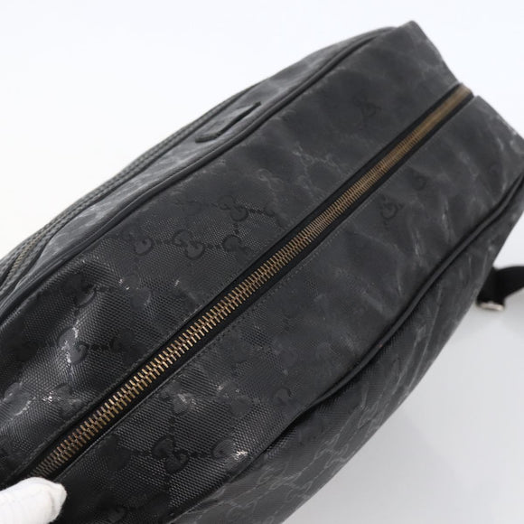 GUCCI GG Implementation Shoulder Bag PVC Black Silver 211107 Auth bs33520