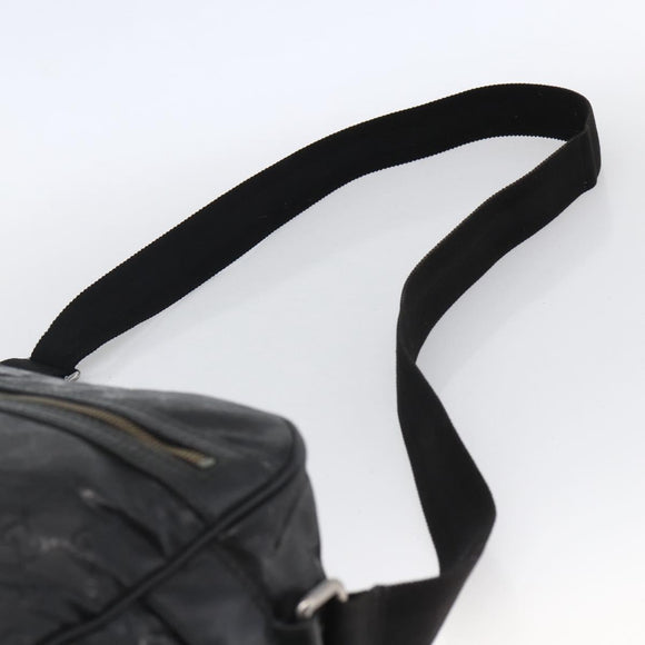 GUCCI GG Implementation Shoulder Bag PVC Black Silver 211107 Auth bs33520