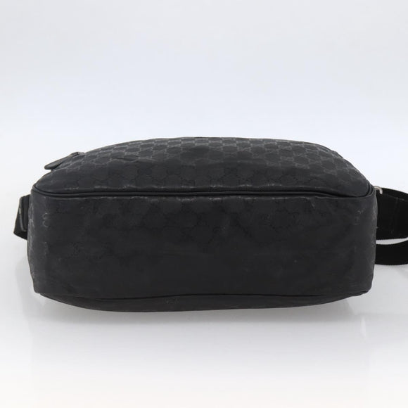 GUCCI GG Implementation Shoulder Bag PVC Black Silver 211107 Auth bs33520