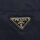 PRADA Chain Shoulder Bag Nylon Navy Gold Auth bs33521-17