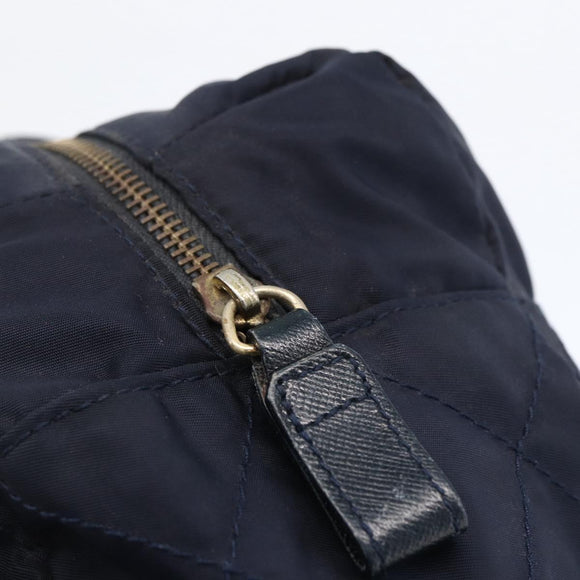 PRADA Chain Shoulder Bag Nylon Navy Gold Auth bs33521