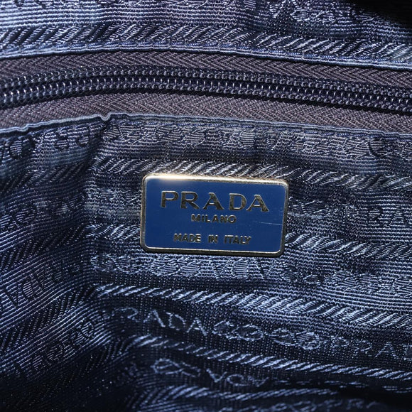 PRADA Chain Shoulder Bag Nylon Navy Gold Auth bs33521