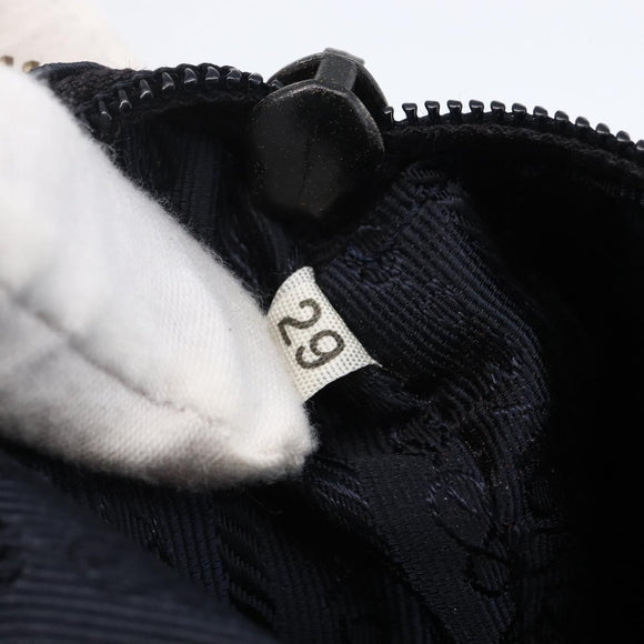PRADA Chain Shoulder Bag Nylon Navy Gold Auth bs33521