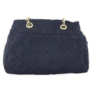 PRADA Chain Shoulder Bag Nylon Navy Gold Auth bs33521-2