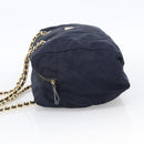 PRADA Chain Shoulder Bag Nylon Navy Gold Auth bs33521-3