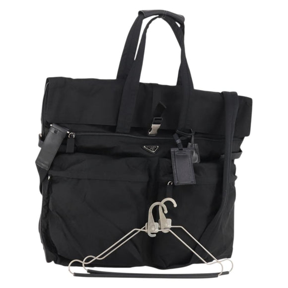PRADA Kleiderschutzhülle Nylon Schwarz Silber Auth bs33522