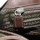 PRADA Shoulder Bag Nylon Silver Khaki Auth bs33524-21