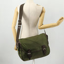 PRADA Shoulder Bag Nylon Silver Khaki Auth bs33524-24