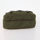 PRADA Shoulder Bag Nylon Silver Khaki Auth bs33524-9