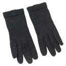 HERMES Gloves Leather Black Auth bs33528-1