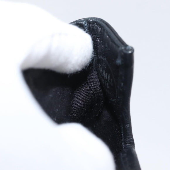 HERMES Gloves Leather Black Auth bs33528