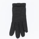 HERMES Gloves Leather Black Auth bs33528-12