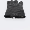 HERMES Gloves Leather Black Auth bs33528-17