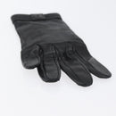 HERMES Gloves Leather Black Auth bs33528-6