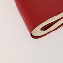 HERMES Day Planner Cover Leather Red Silver Auth bs33529-16
