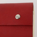 HERMES Day Planner Cover Leather Red Silver Auth bs33529-18