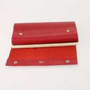 HERMES Day Planner Cover Leather Red Silver Auth bs33529-7