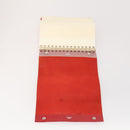 HERMES Day Planner Cover Leather Red Silver Auth bs33529-8
