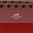 HERMES Day Planner Cover Leather Red Silver Auth bs33529-21