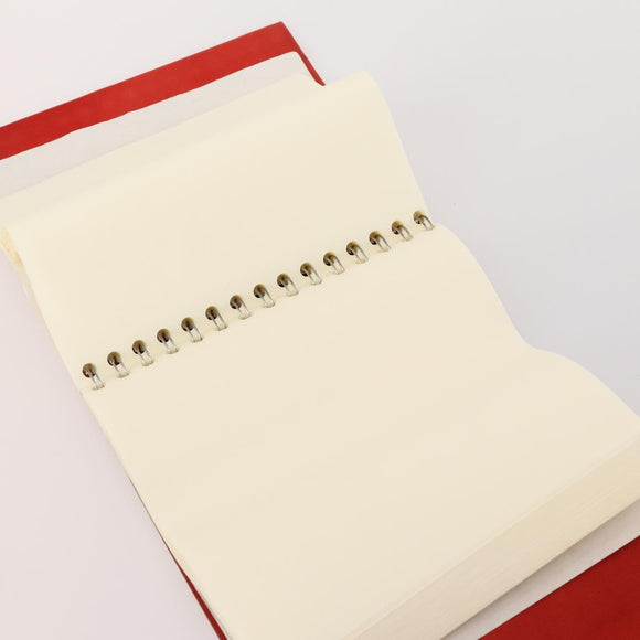 HERMES Day Planner Cover Leather Red Silver Auth bs33529