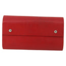 HERMES Day Planner Cover Leather Red Silver Auth bs33529-13