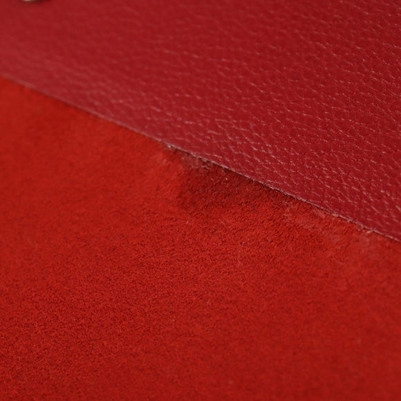 HERMES Day Planner Cover Leather Red Silver Auth bs33529