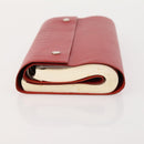 HERMES Day Planner Cover Leather Red Silver Auth bs33529-4