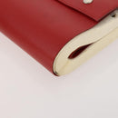 HERMES Day Planner Cover Leather Red Silver Auth bs33529-14