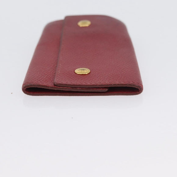 HERMES Wallet Leather 2 Set Red Pink Auth bs33530