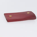 HERMES Wallet Leather 2 Set Red Pink Auth bs33530-14
