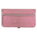 HERMES Wallet Leather 2 Set Red Pink Auth bs33530-3