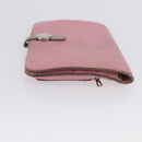 HERMES Wallet Leather 2 Set Red Pink Auth bs33530-4