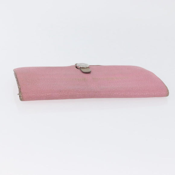 HERMES Wallet Leather 2 Set Red Pink Auth bs33530