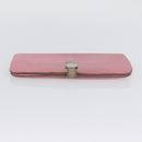 HERMES Wallet Leather 2 Set Red Pink Auth bs33530-6