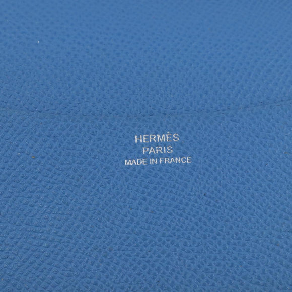 HERMES Day Planner Cover Leather Light Blue Auth bs33531