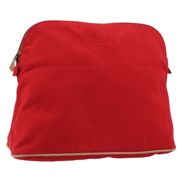 HERMES Bolide Pouch GM Canvas Red Auth bs33532