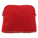 HERMES Bolide Pouch GM Canvas Red Auth bs33532-2
