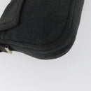 FENDI Mamma Baguette Hand Bag cotton Gray Silver Auth bs33536-9