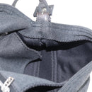 FENDI Mamma Baguette Hand Bag cotton Gray Silver Auth bs33536-22