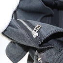 FENDI Mamma Baguette Hand Bag cotton Gray Silver Auth bs33536-23