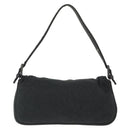 FENDI Mamma Baguette Hand Bag cotton Gray Silver Auth bs33536-2