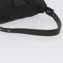 FENDI Mamma Baguette Hand Bag cotton Gray Silver Auth bs33536-7