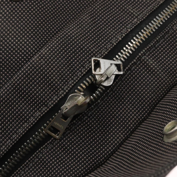 HERMES Her Line Tote MM Hand Bag Canvas Gray Silver Auth bs33537