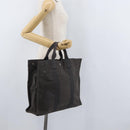 HERMES Her Line Tote MM Hand Bag Canvas Gray Silver Auth bs33537-21