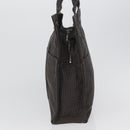 HERMES Her Line Tote MM Hand Bag Canvas Gray Silver Auth bs33537-3