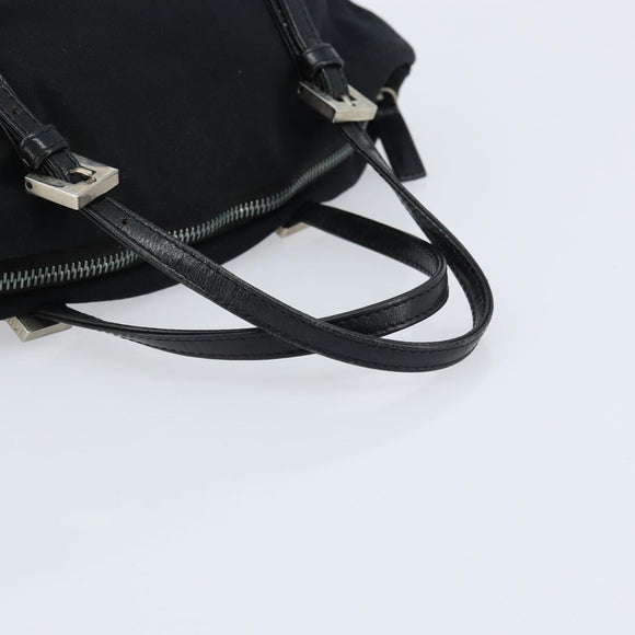 FENDI Hand Bag Nylon Black Silver Auth bs33538