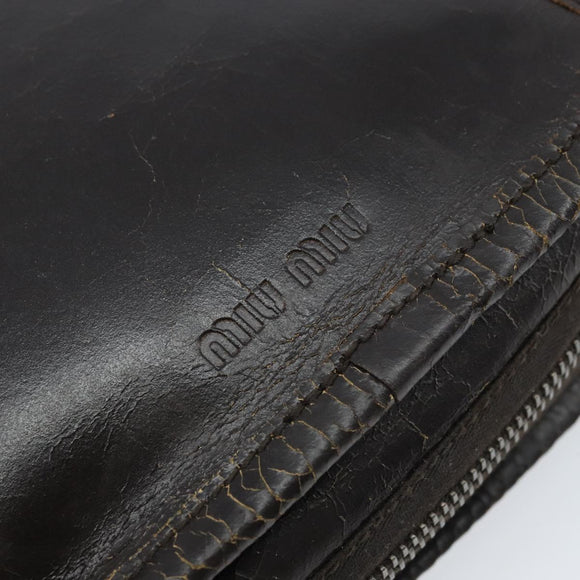 Miu Miu Shoulder Bag Leather Brown Auth bs33539